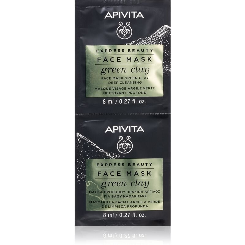 

Apivita Express Beauty Green Clay Очищающая и разглаживающая маска из зеленой глины 2 х 8 мл