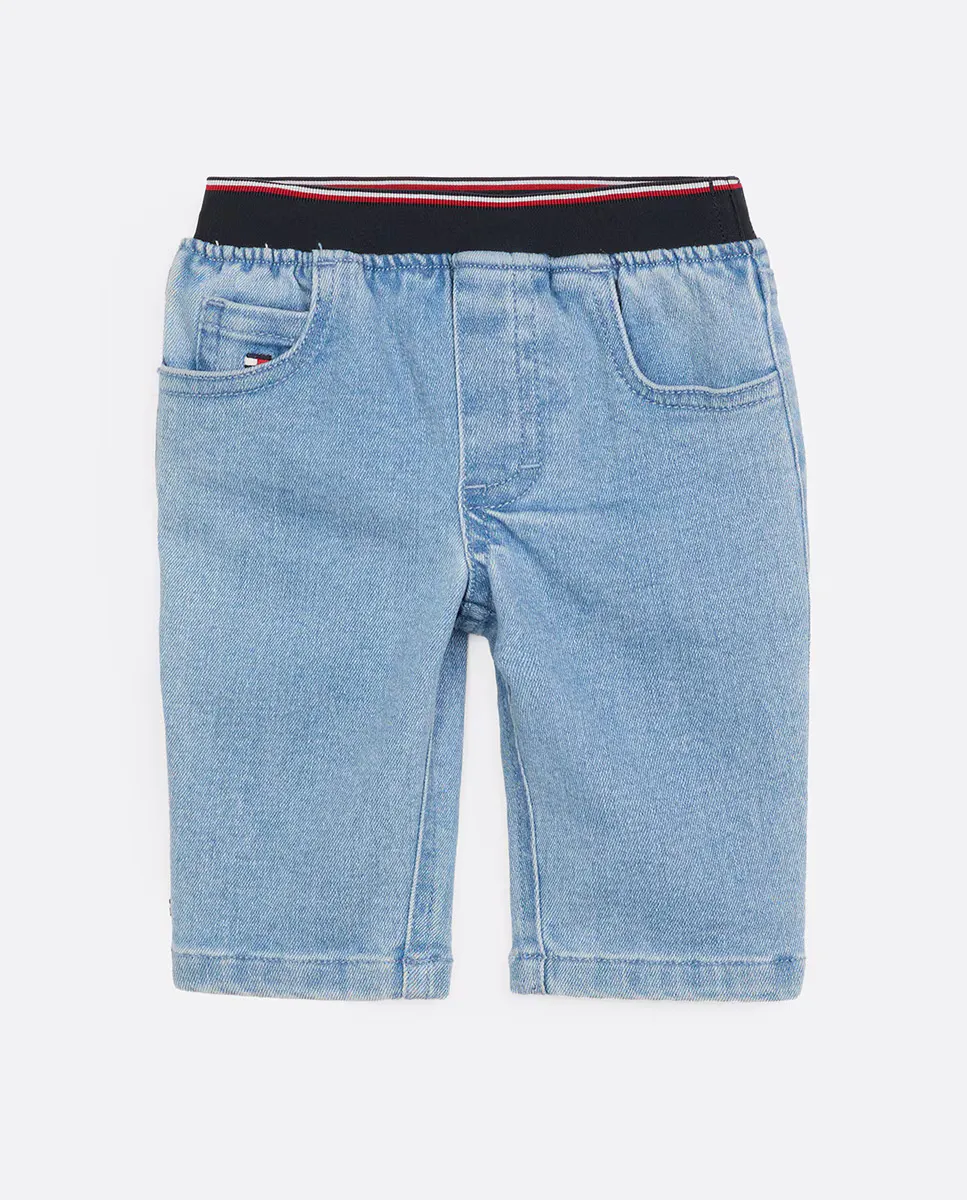 

Леггинсы из денима для мальчика с эластичной талией и карманами Tommy Hilfiger, синий