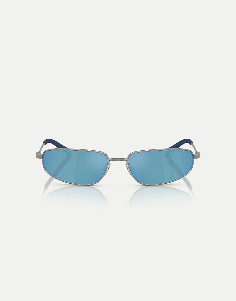 

Солнцезащитные очки Arnette Narro овальной формы с зеркальными линзами синего цвета, матовый оружейный металлик