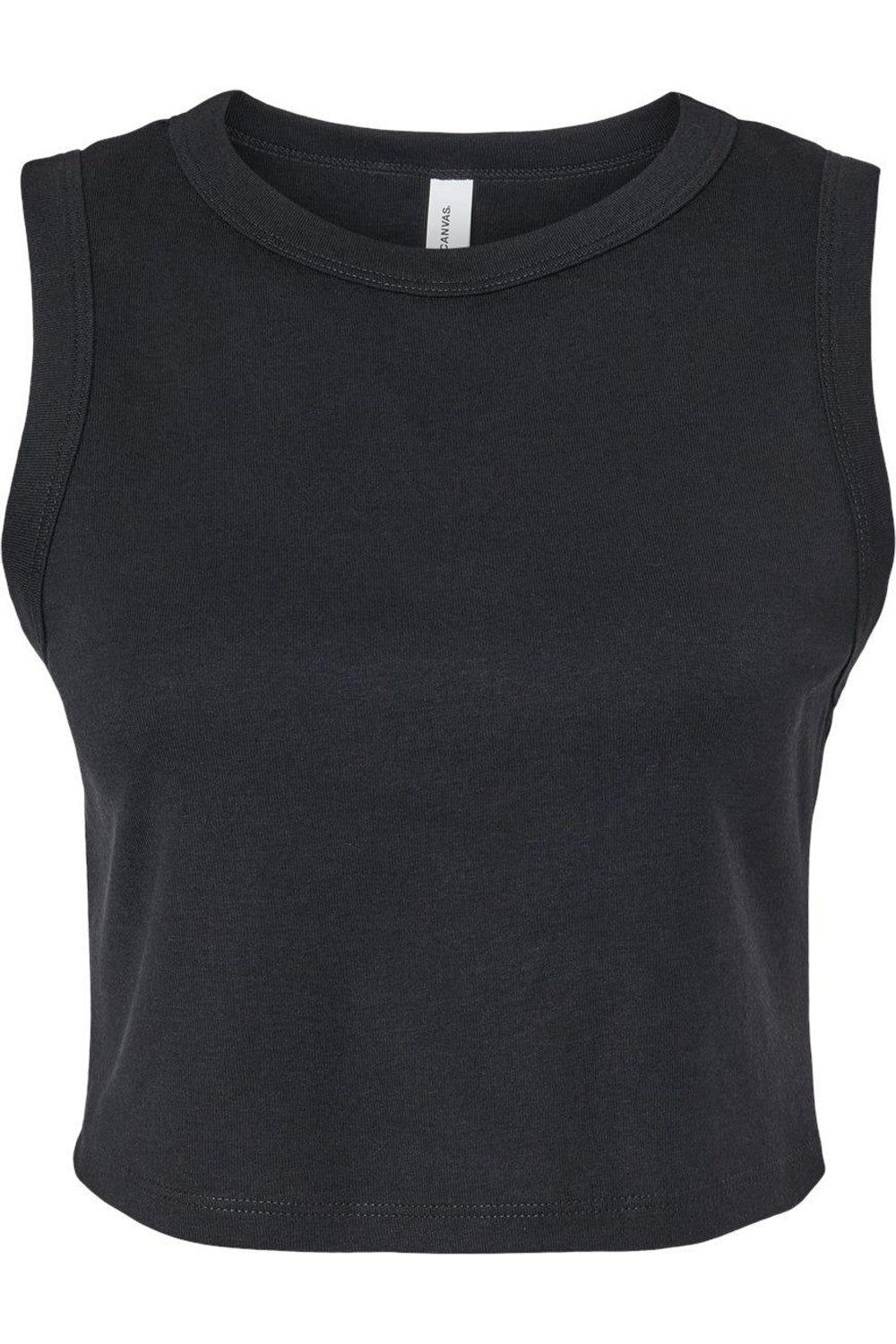 

Женская майка BELLA + CANVAS Micro Rib Muscle Crop, цвет solid black blend