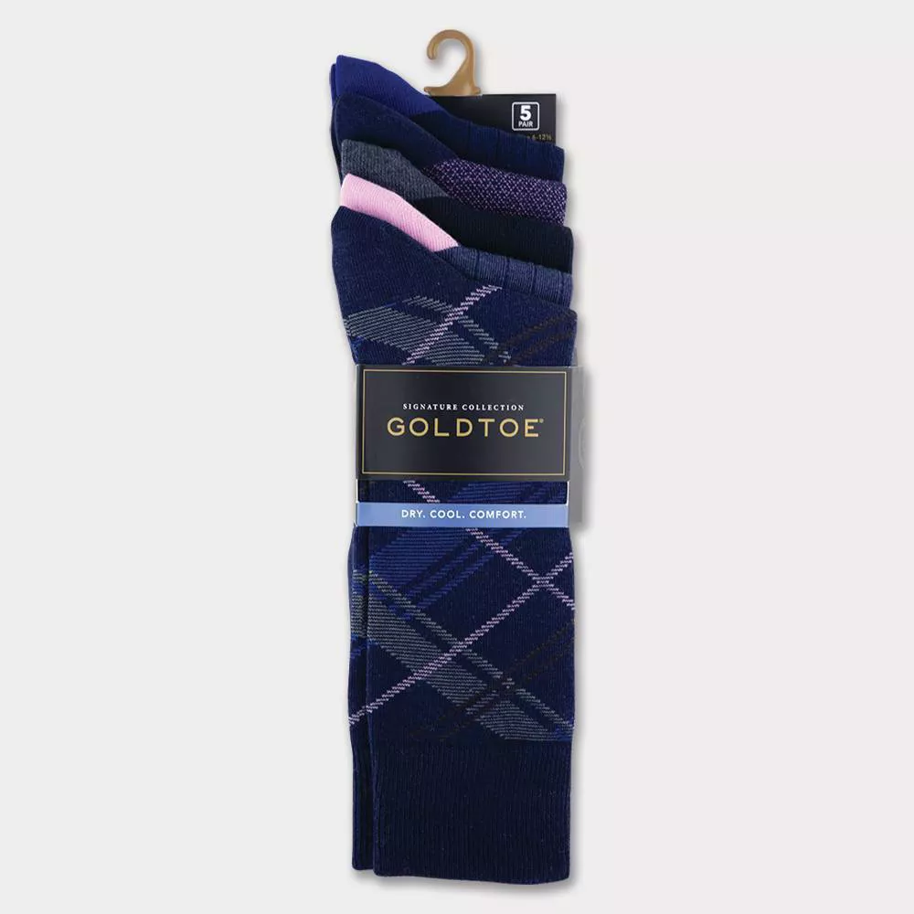 

Носки мужские Signature Gold by GOLDTOE Marcos Madras Plaid Crew Socks 5 пар