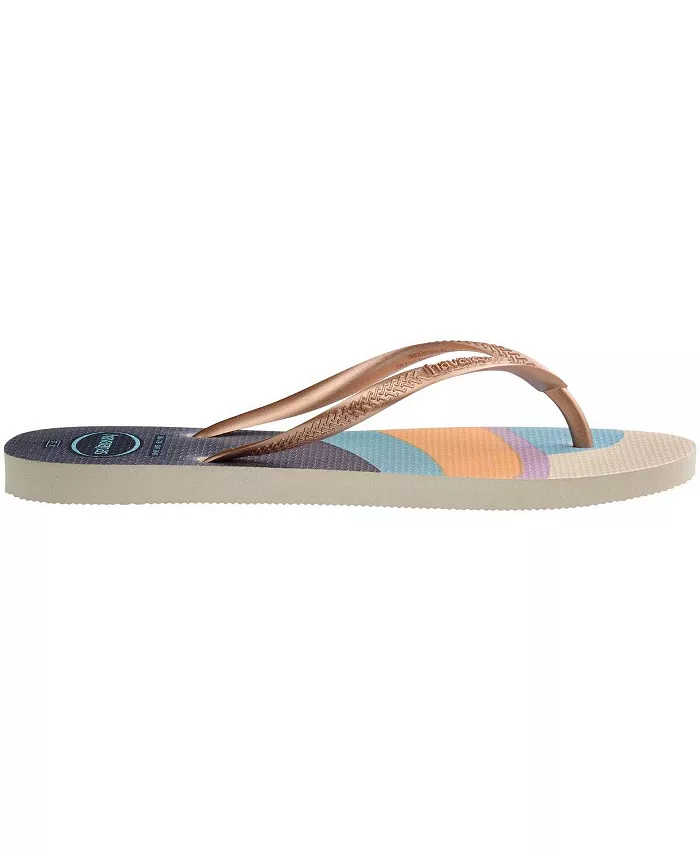 Женские сандалии Palette с круглым носком и узкой колодкой Havaianas, коричневый/бежевый — фото 2