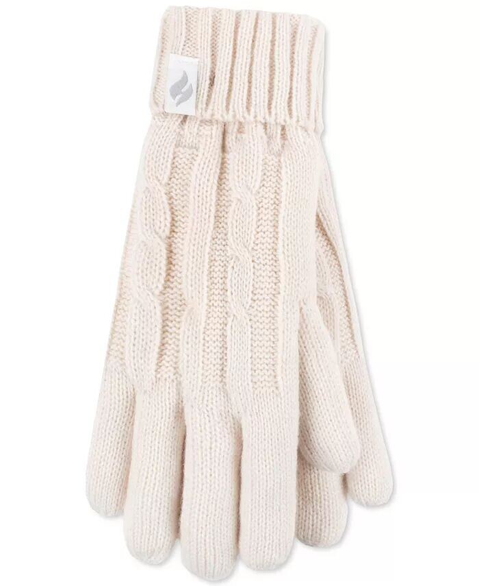 

Женские однотонные перчатки косой вязки Amelia Heat Holders, серый