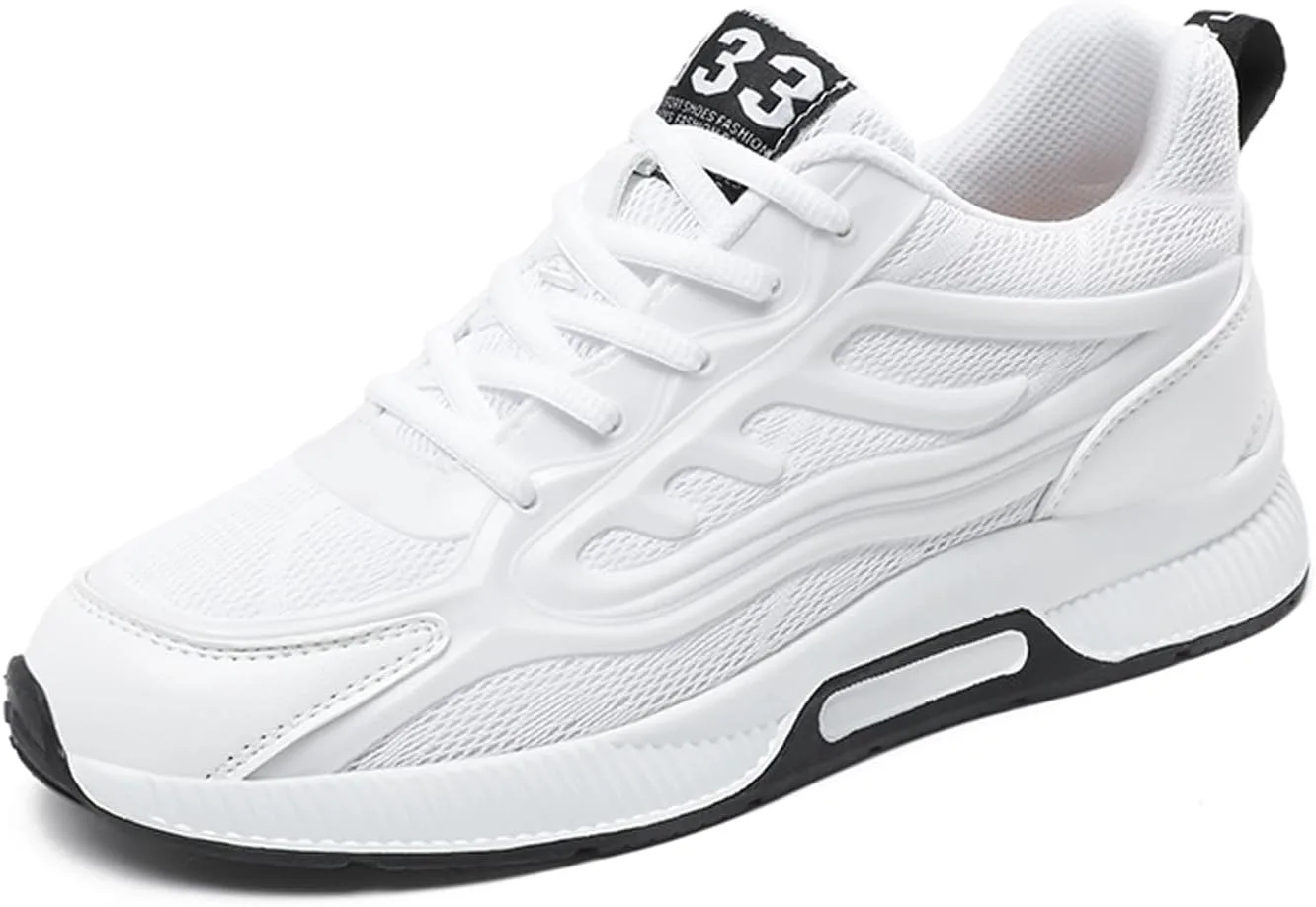 

Мужские кроссовки на каблуке высотой 2,36 дюйма, невидимые, увеличивающие рост, обувь на шнуровке, кроссовки на скрытом каблуке, модные кроссовки Ihinzry, белый