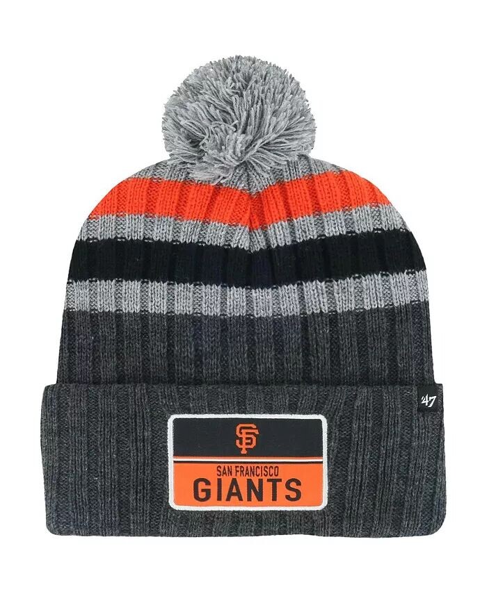 

Мужская серая вязаная шапка San Francisco Giants Stack с манжетами и помпоном '47 Brand