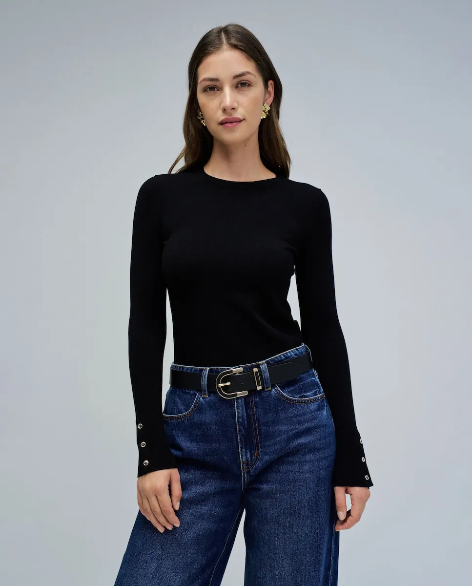 

Женский базовый вязаный джемпер Salsa Jeans, черный