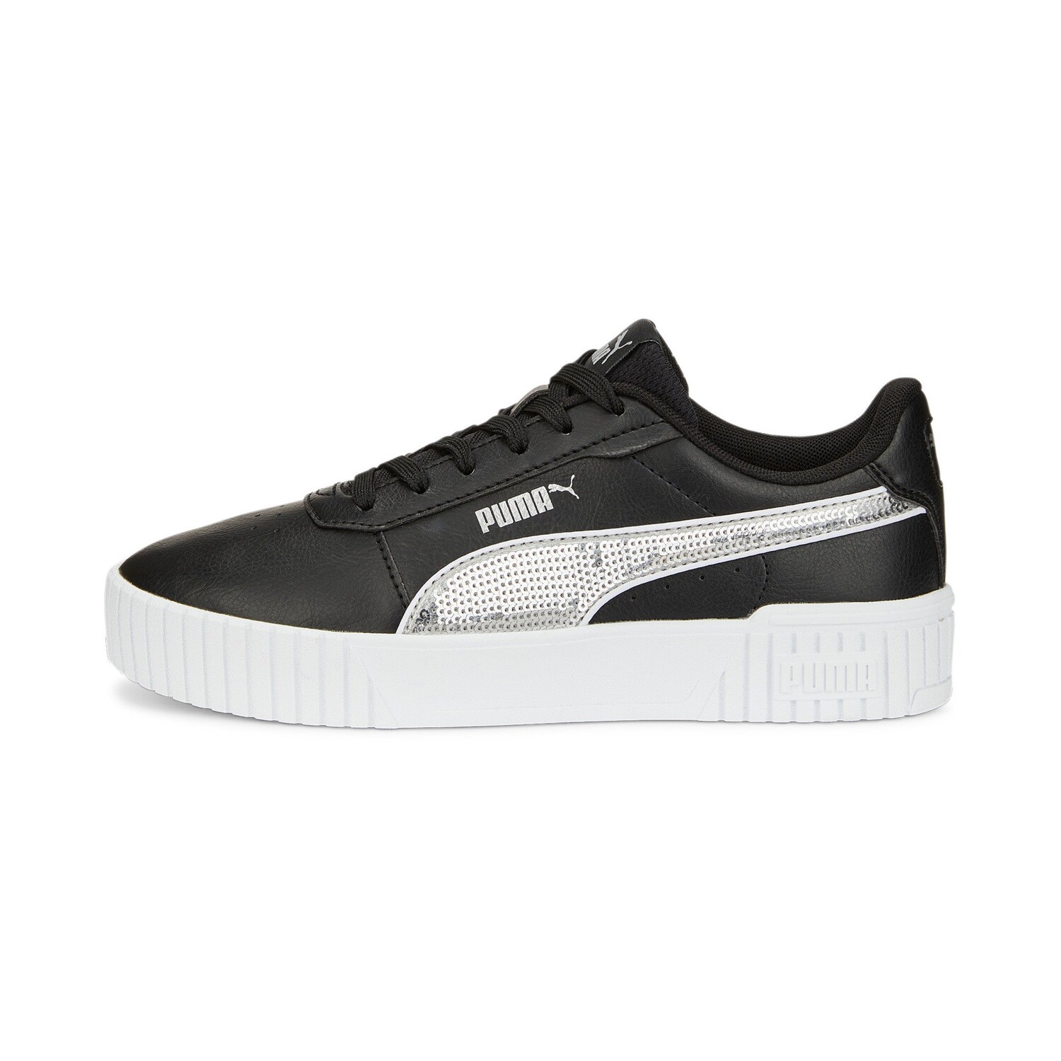 

Кроссовки PUMA Junior Carina 2.0 Glitzy для девочек, большие, цвет Black/Silver/White