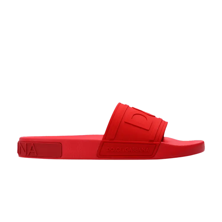 

Кроссовки Dolce & Gabbana Dolce & Gabbana Slides Embossed Logo - Red, красный