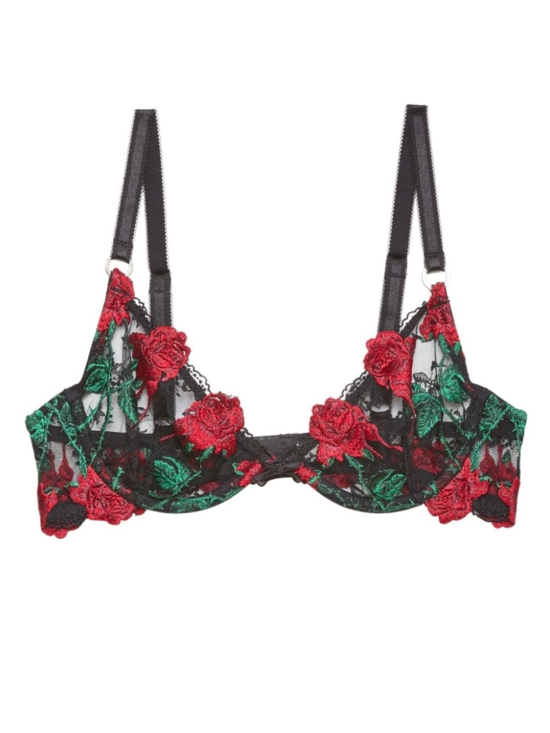 

Бюстгальтер Fleur Du Mal Bleeding Rose, черный