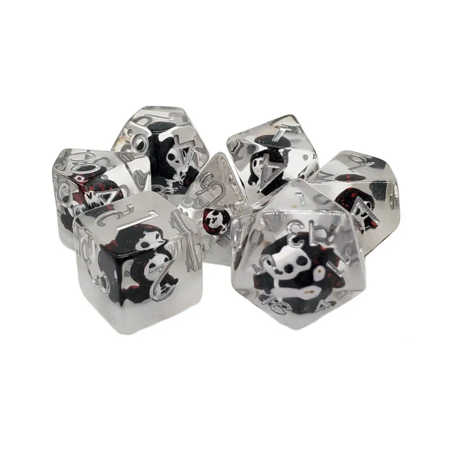 

Набор Poly Set Ghost — черный с серебром (7), Acrylic-Resin Dice - Infused