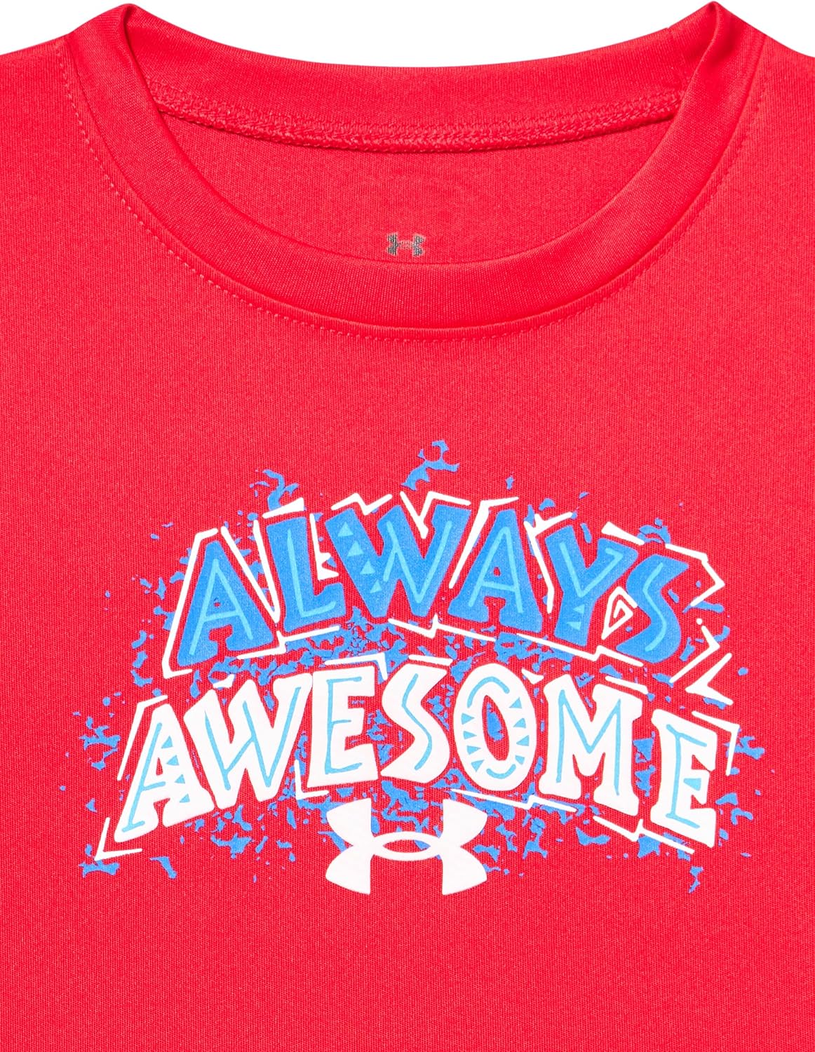 Under Armour Boys Classic Core Logo футболка, принт с надписью и бейсбольными дизайнами, круглый вырез, Red - Always Awesome Ss — фото 2