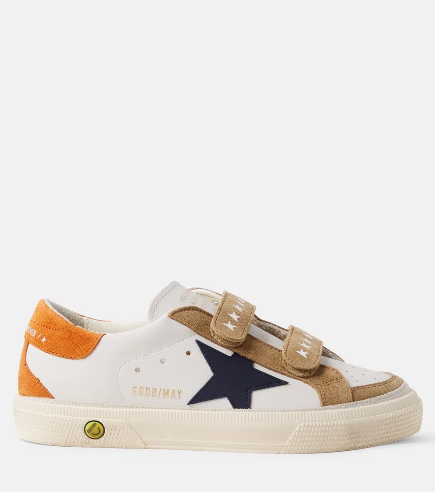 Кроссовки из замши с отделкой из кожи Golden Goose Kids, белый — фото 3