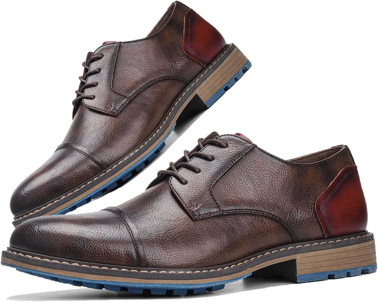 

Мужские ортопедические комфортные туфли из кожи, повседневные деловые оксфорды, дерби и лоферы для офиса, прогулки и работы Aceptolcom, коричневый