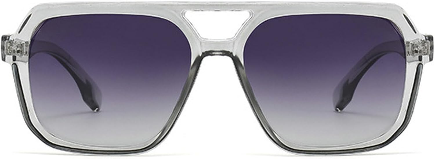 

Модные винтажные квадратные солнцезащитные очки-пилот для женщин и мужчин, модель 2024, мужские панк-очки, роскошные очки с плоской верхней частью, защита от УФ-излучения UV400 mincl, Gray