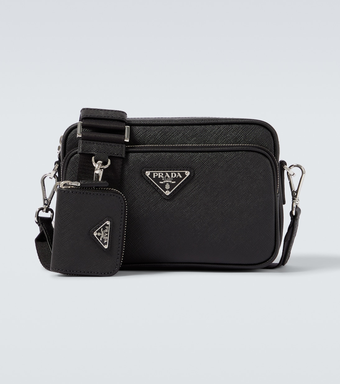 

Сумка через плечо из кожи Saffiano Prada, черный