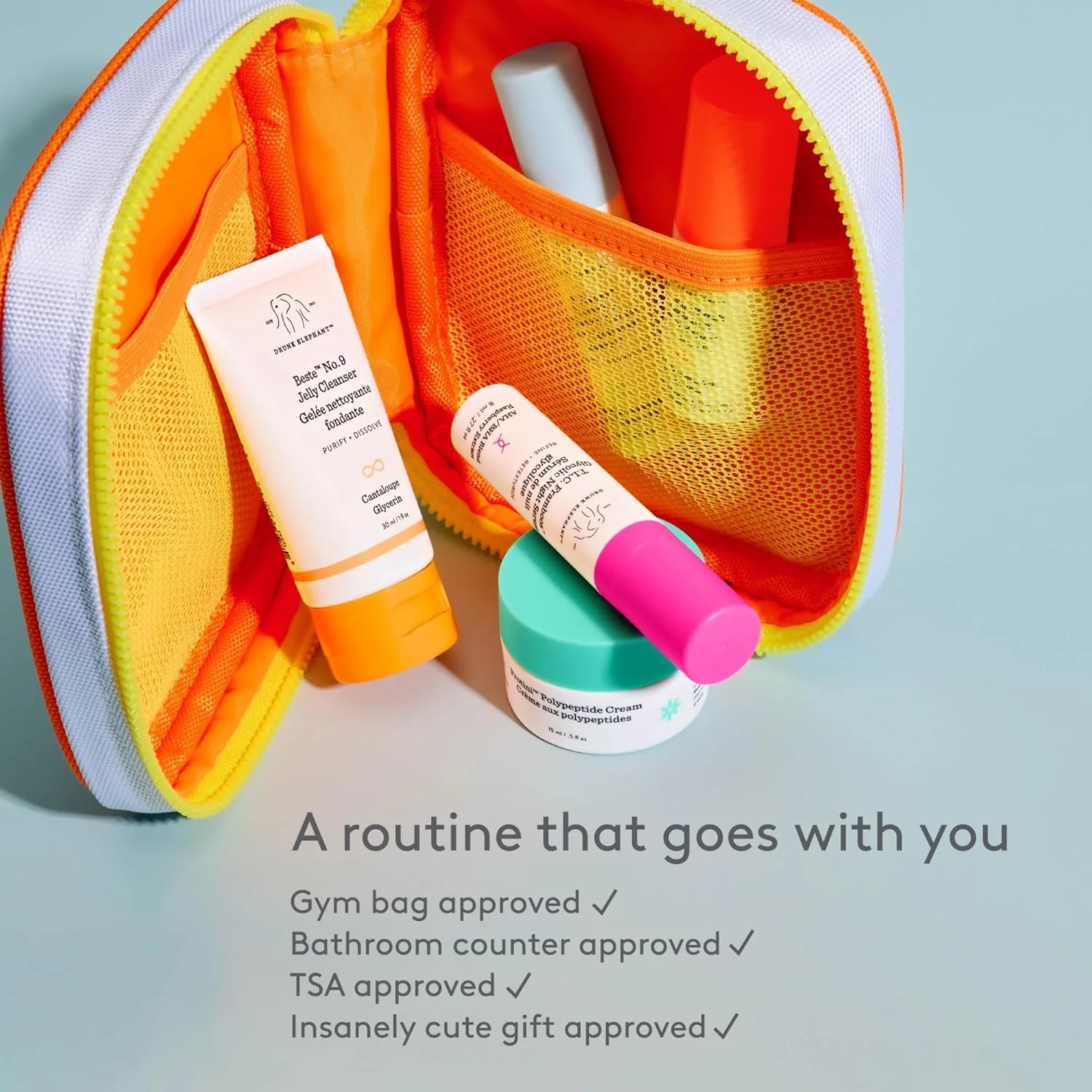 Drunk Elephant The Littles Kit - 5 средств для ухода утром и вечером в дорогу, чистая клиническая косметика, без жестокости, тестировано дерматологами, без эфирных масел, силиконов и отдушек — фото 4