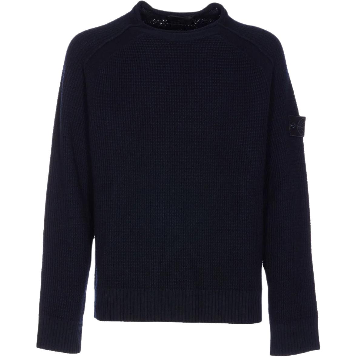 

Свитер с круглым вырезом и нашивкой с логотипом Stone Island, синий