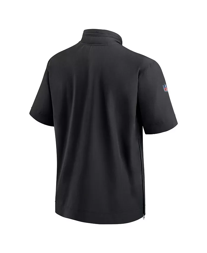 Мужская черная худи с короткими рукавами и молнией до середины Pittsburgh Steelers Sideline Coach Nike — фото 2