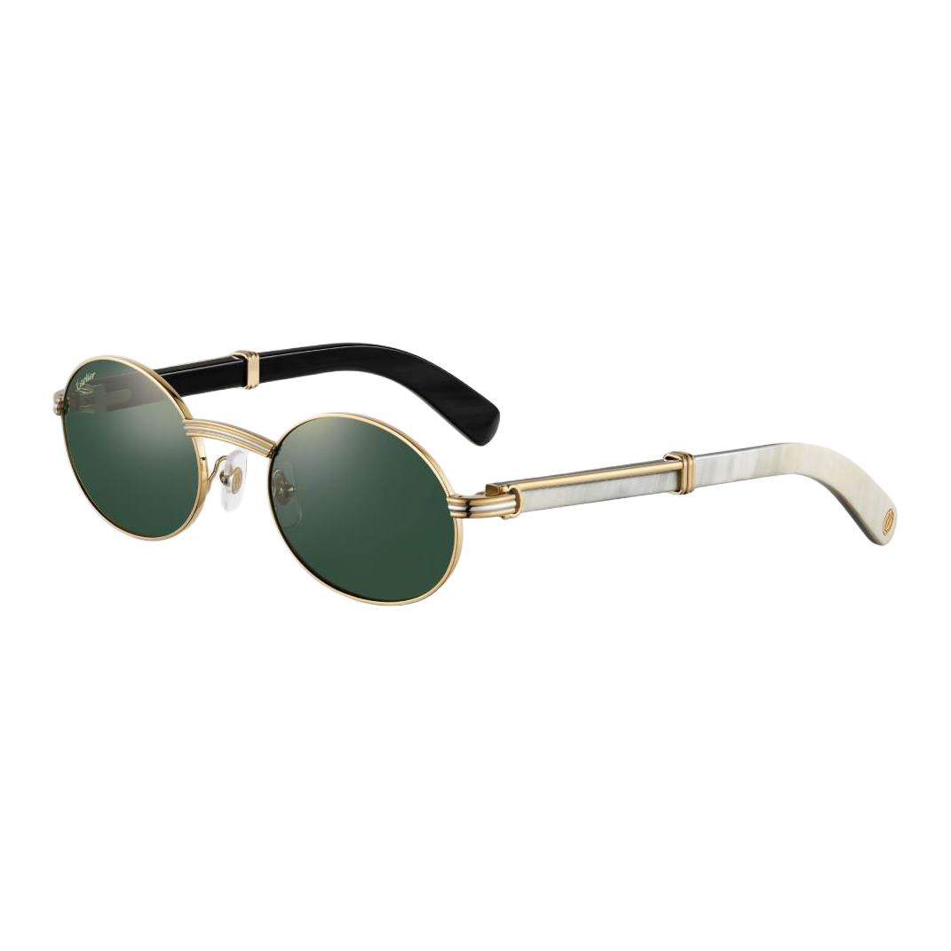 

Cartier Позолоченные очки-авиаторы овальной формы унисекс разноцветные, Multicolor