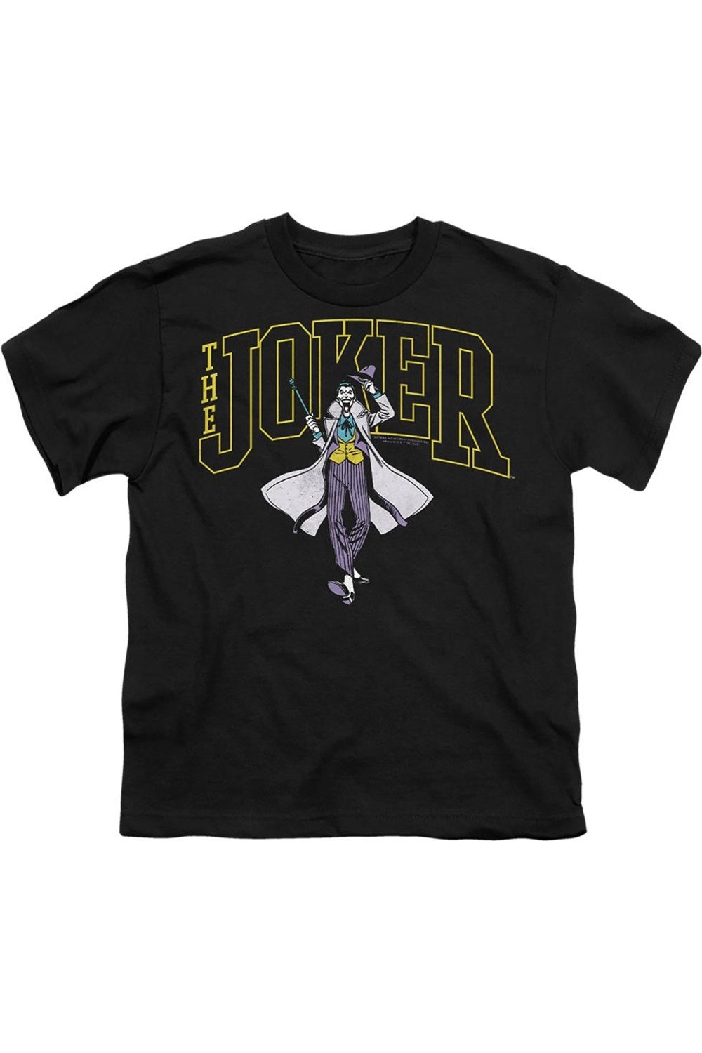 

Бэтмен Джокер Варсити черная футболка с коротким рукавом для детей Gildan