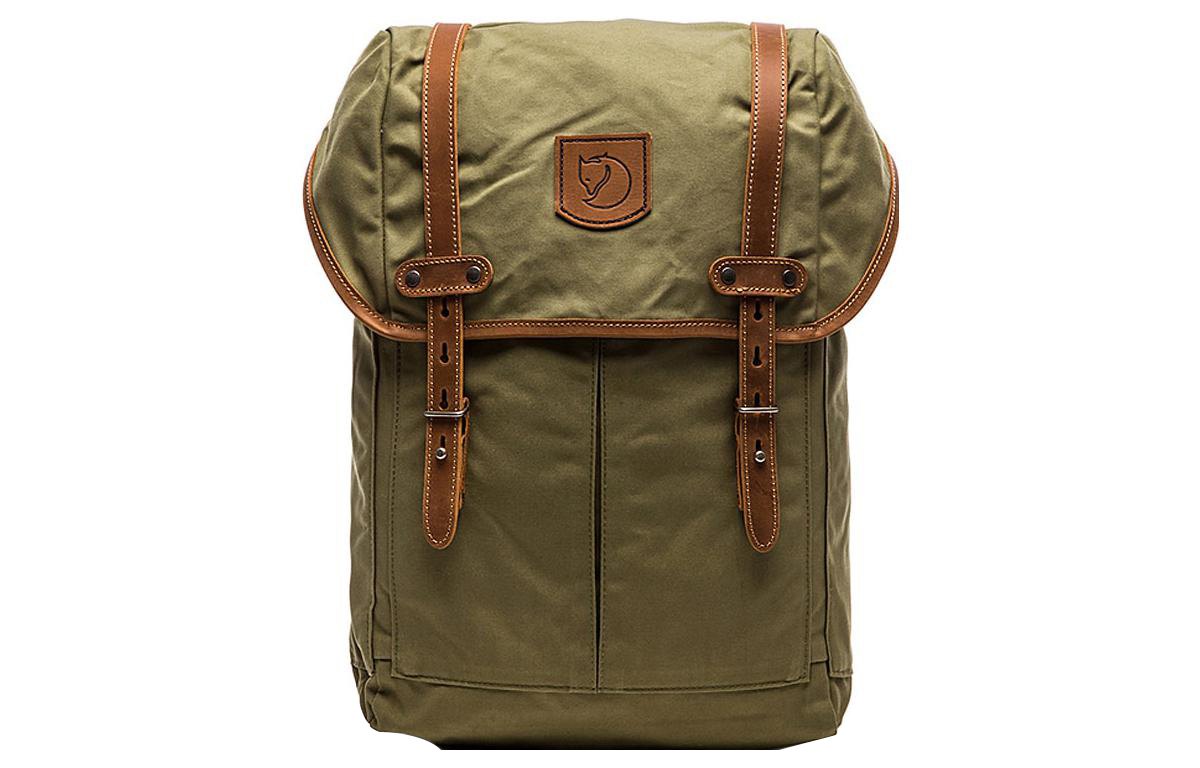 

Fjallraven 16-литровый наружный рюкзак из полиэстера и хлопка с кожаными вставками зеленый унисекс
