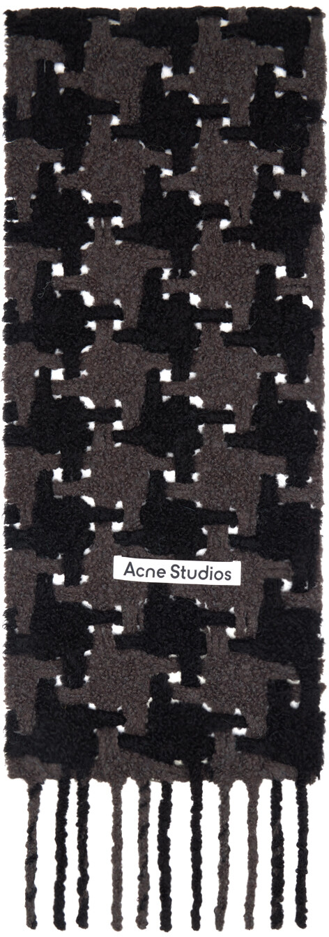 

Шарф с узором «гусиная лапка» черного и серого цвета Acne Studios, черный/серый