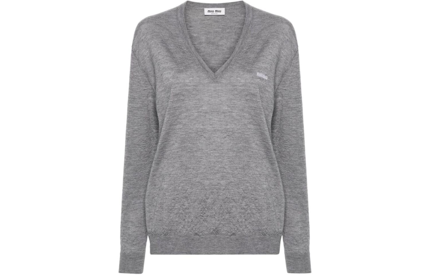 

Кашемировый свитер женский серый Miu Miu