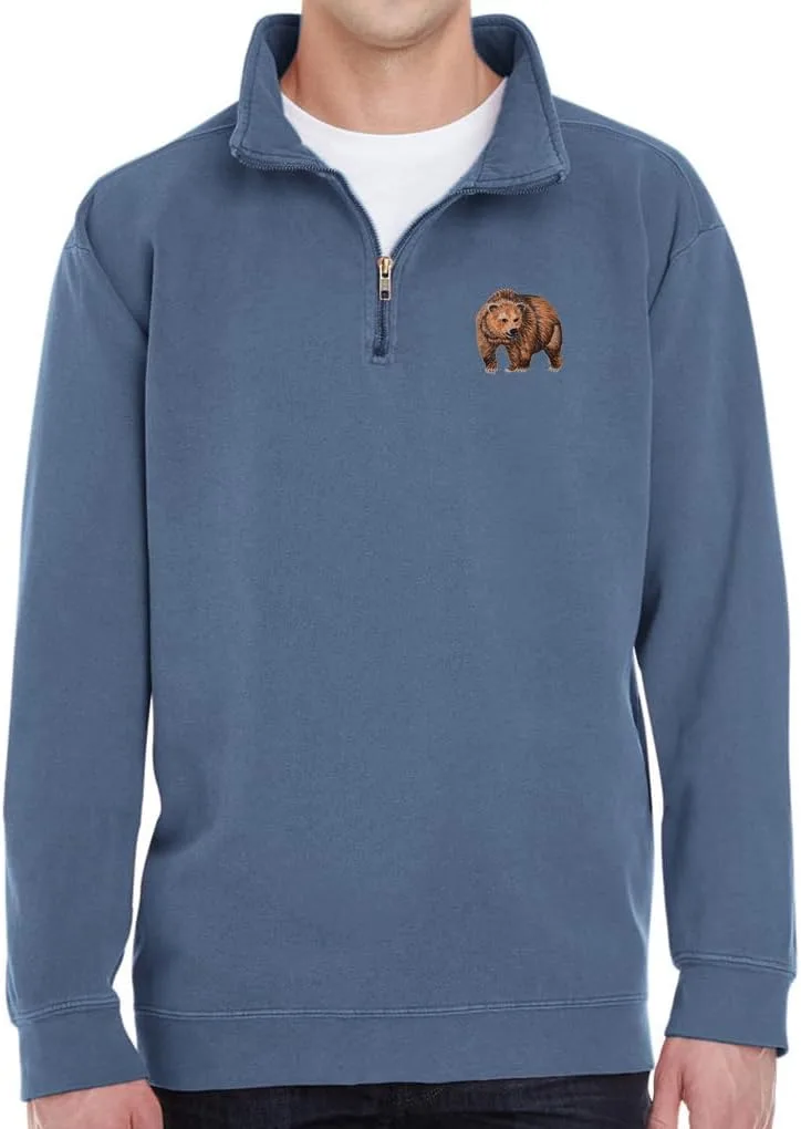 

Толстовка с молнией на четверть и нашивкой с медведем Kodiak Brown Grizzly Buy Cool Shirts