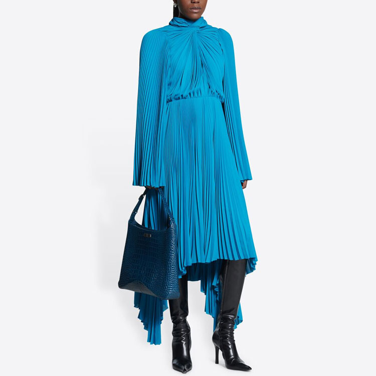 Платье с длинными рукавами для красной дорожки, женское, синее Balenciaga — фото 3