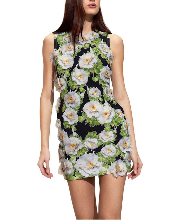 

Корнелия Мини-платье с аппликацией Cynthia Rowley, черный