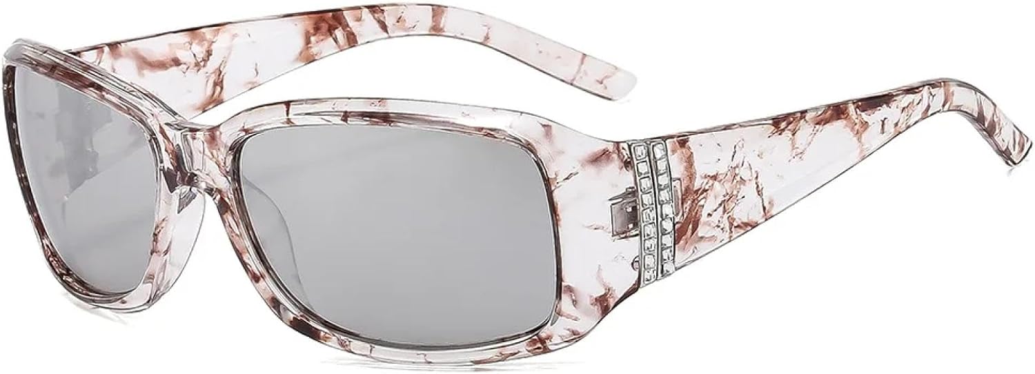 

Солнцезащитные очки в крупной оправе для женщин и мужчин, роскошные винтажные солнцезащитные очки в стиле панк с защитой от УФ-излучения UV400 TYUVIVO, Gray Light Black