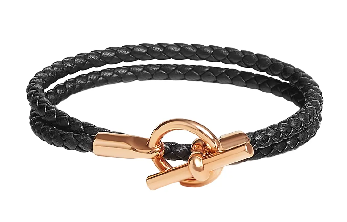 

HERMES Розовое золото, покрытое браслетом, женский черный