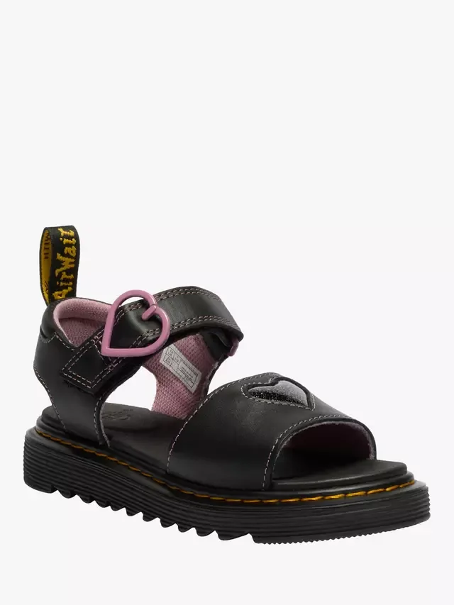 Детские сандалии Marlowe II с открытым носком, черно-розовые Dr. Martens — фото 2