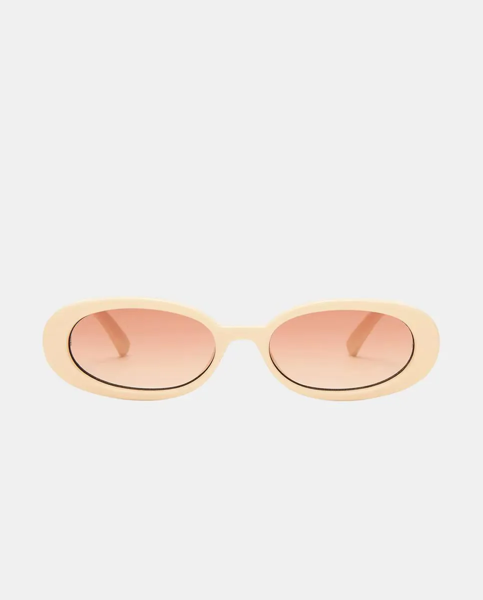 

Женские овальные солнцезащитные очки с литьем под давлением Le Specs, кремовый