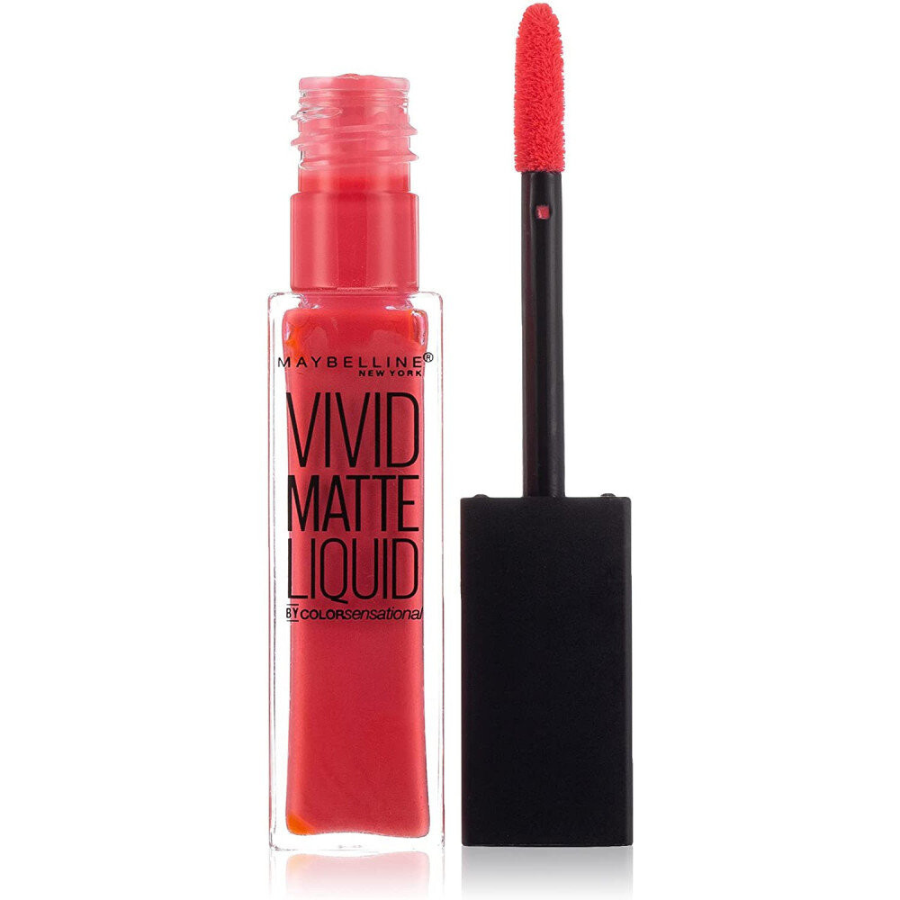 

Maybelline, Красная матовая жидкость Vivid - 20 Coral Courage Maybelline