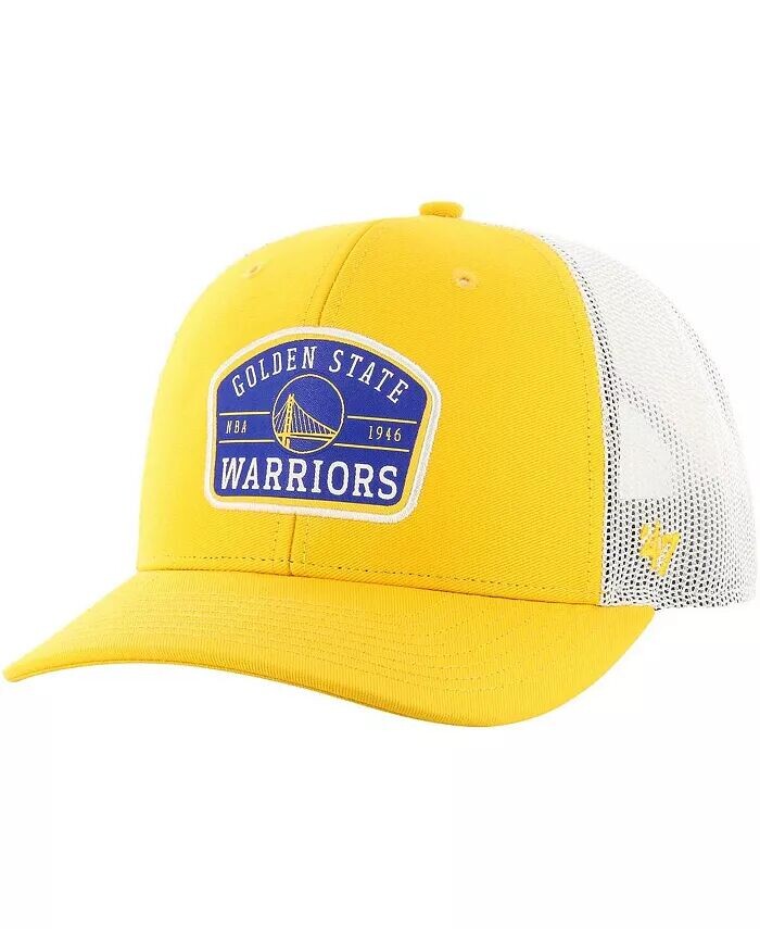 

Мужская золотая шапка с нашивкой Golden State Warriors Semi Trucker Adjustable Hat '47 Brand