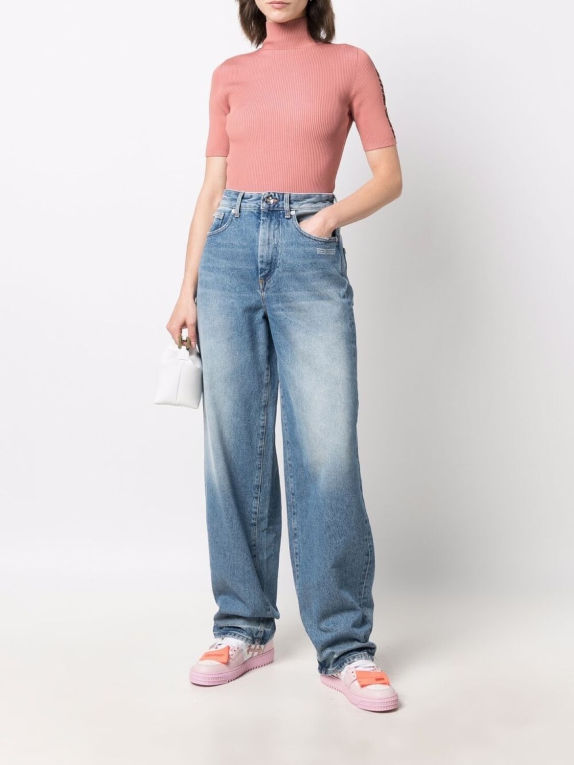 

Off-White широкие джинсы с завышенной талией