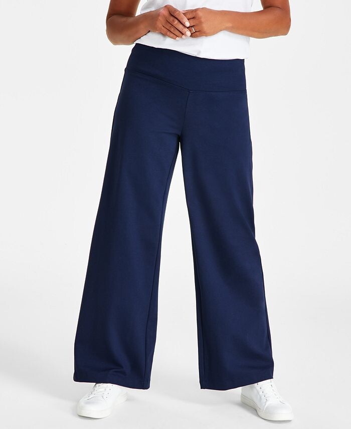 

Миниатюрные широкие брюки без застежки Style & Co, синий