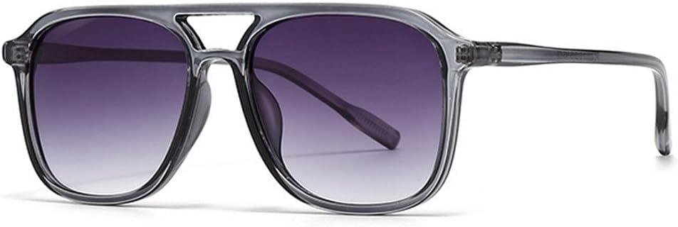 

Мужские солнцезащитные очки в стиле ретро с двойной перемычкой, модные сине-зеленые оттенки, защита от ультрафиолета UV400; женские солнцезащитные очки с градиентным переходом цвета TKKTLLT, Grey Grey Gradient