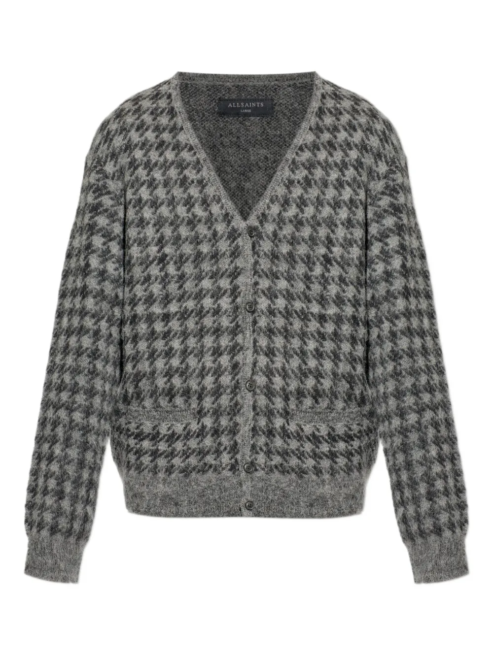Кардиган Zain в ломаную клетку Allsaints, серый