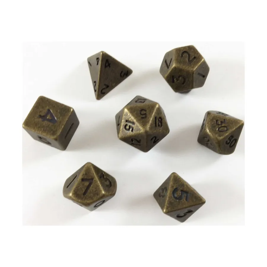 

Набор Poly — бронзовый с черным (7), Metal Dice (10mm) (YuSun Metal Craft)