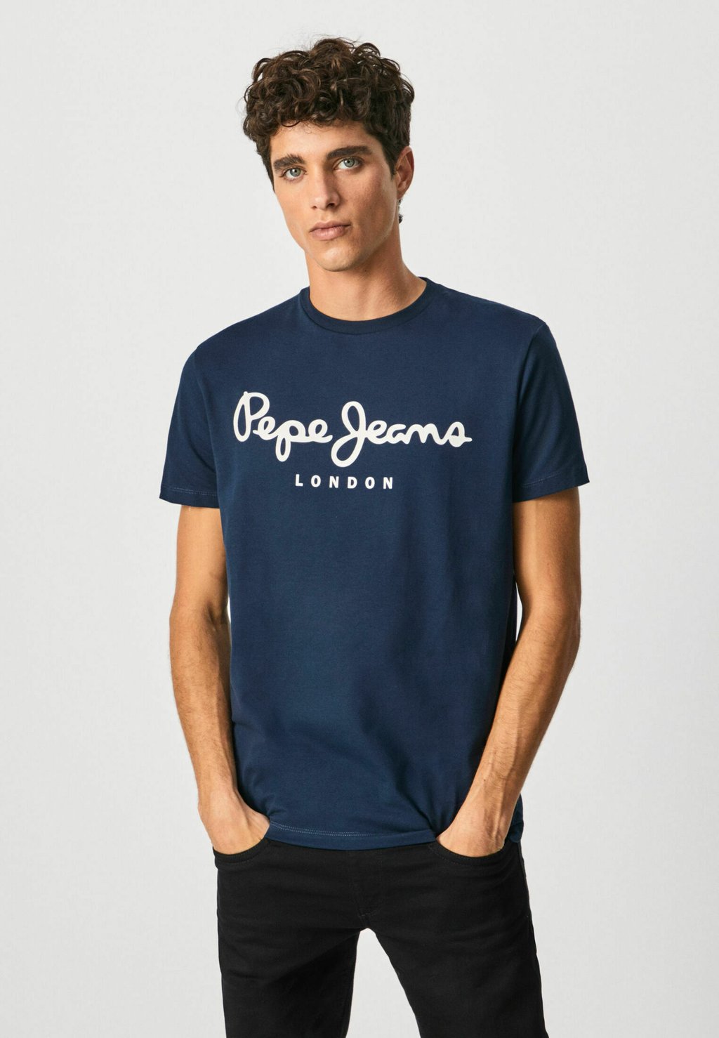 

Футболка с принтом ORIGINAL STRETCH Pepe Jeans, цвет azul marino