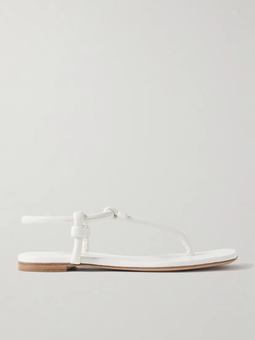 Сандалии Juno Thong из завязанной кожи Gianvito Rossi, белый