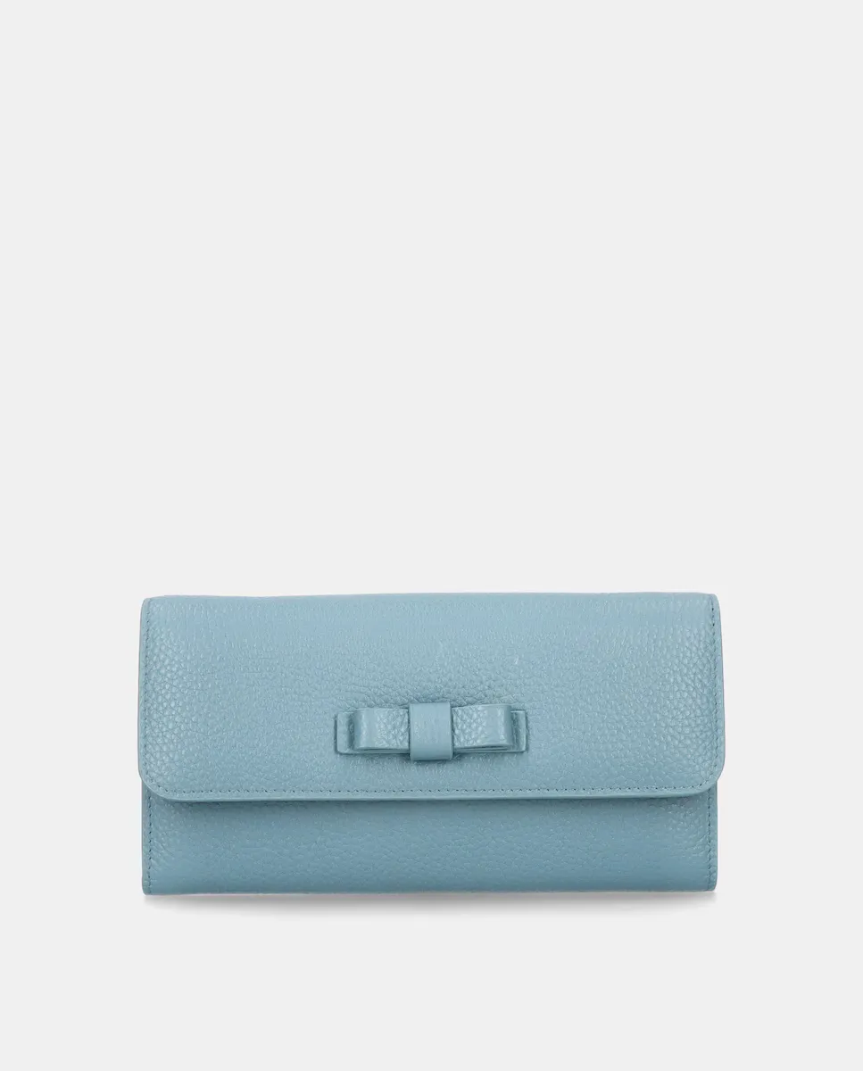 

Женский кошелек из мягкой кожи с застежкой на бантик и пуговицу Pretty Ballerinas, синий