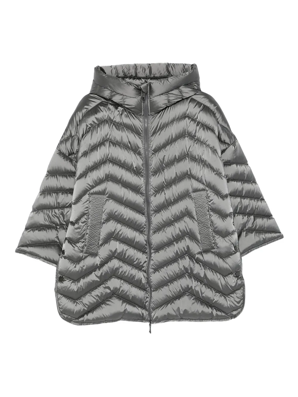 

Стеганая куртка с капюшоном и шевронным узором Seventy, серый