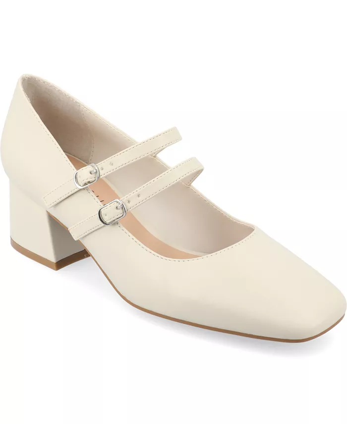 Женские туфли-лодочки Nally Double Strap Mary Jane Journee Collection, белый