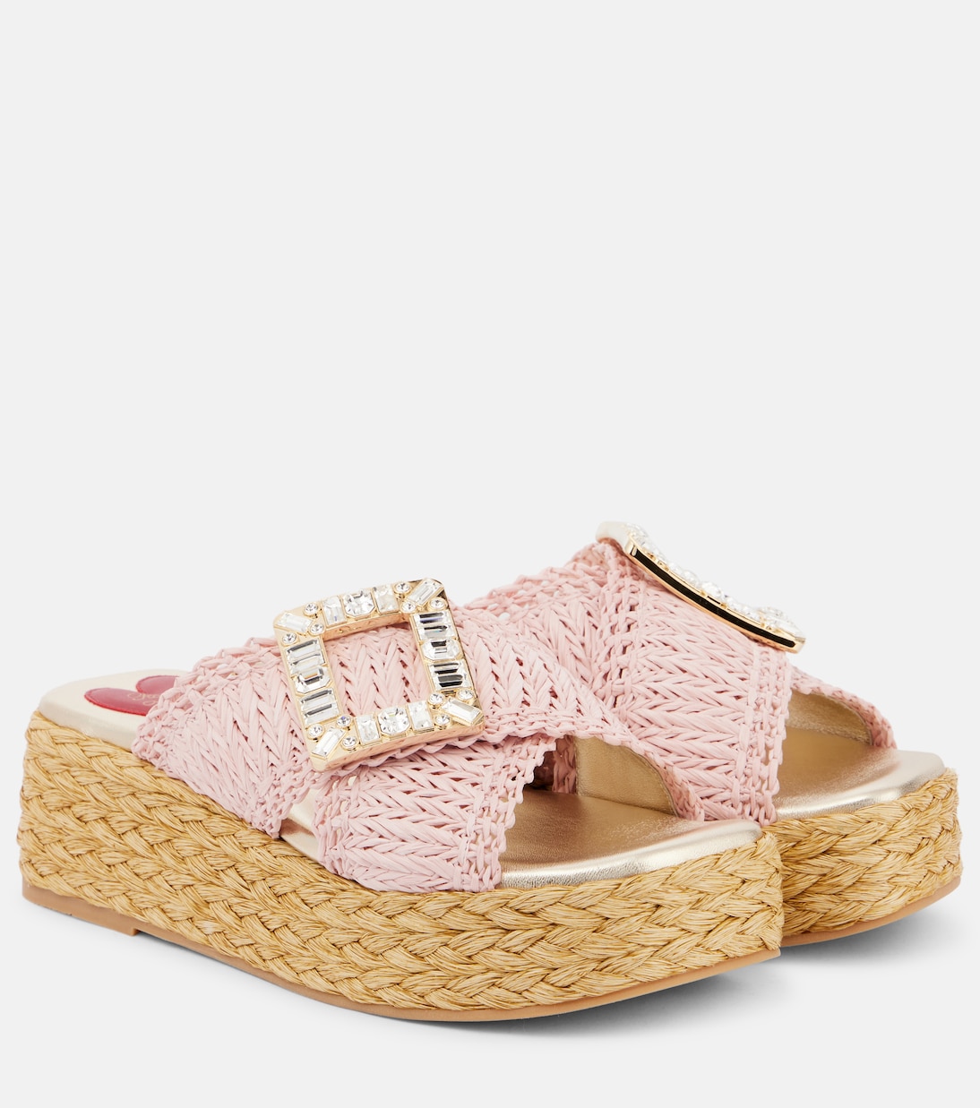 Espa 60 декорированные эспадрильи из рафии Roger Vivier, Aurora Chiaro