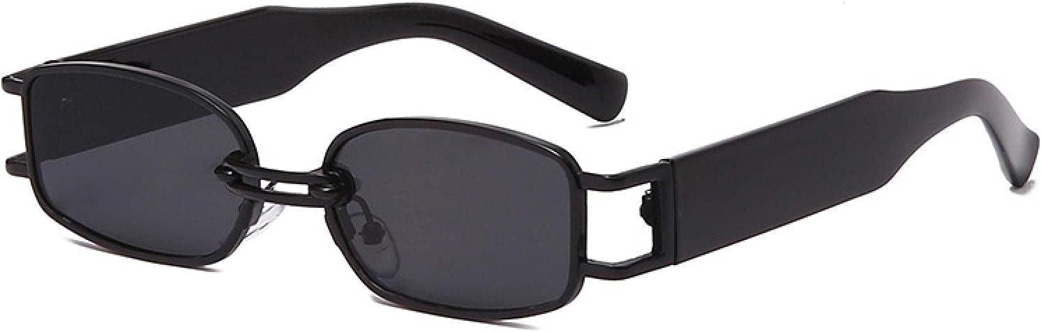 

Модные маленькие прямоугольные женские солнцезащитные очки в винтажном панк-стиле, мужские солнцезащитные очки с защитой от УФ-излучения UV400, прозрачные очки VVTWSSW, Black Gray