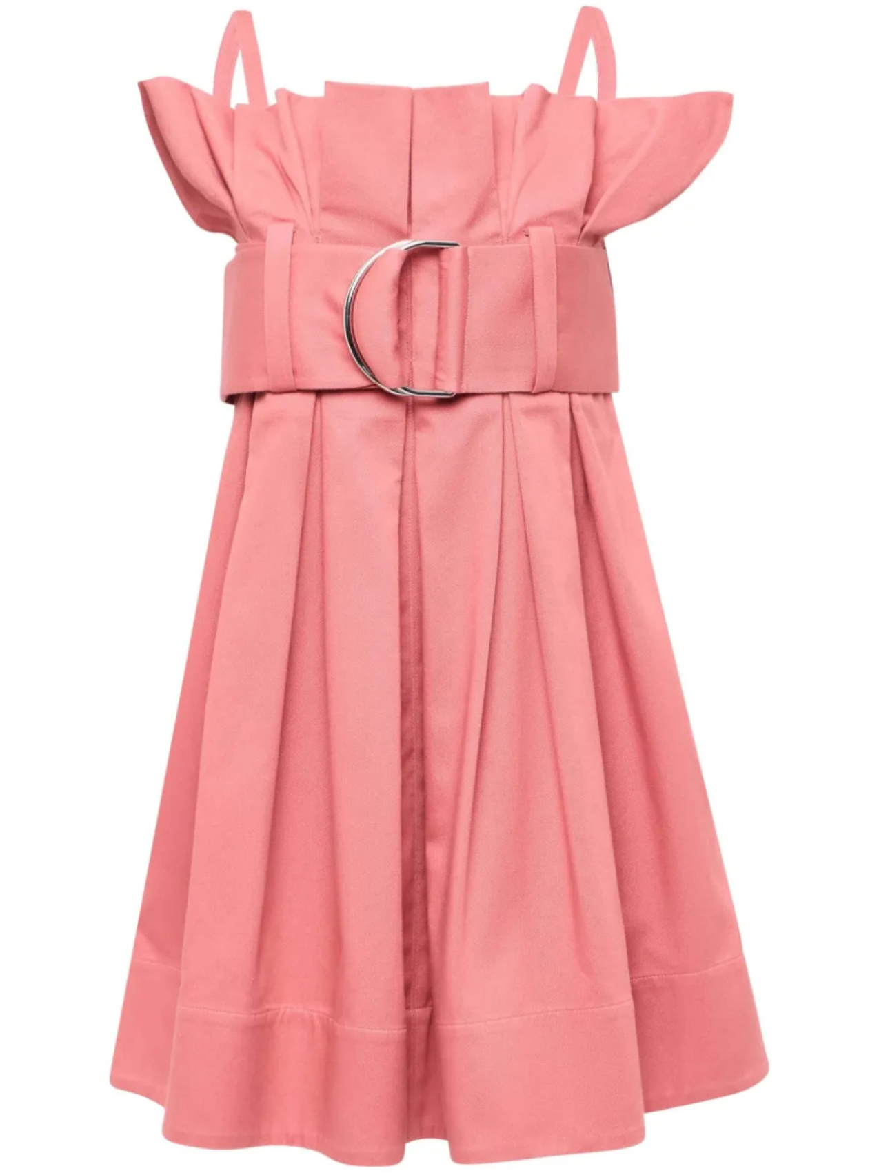 

Платье мини с поясом и складками JW Anderson, розовый