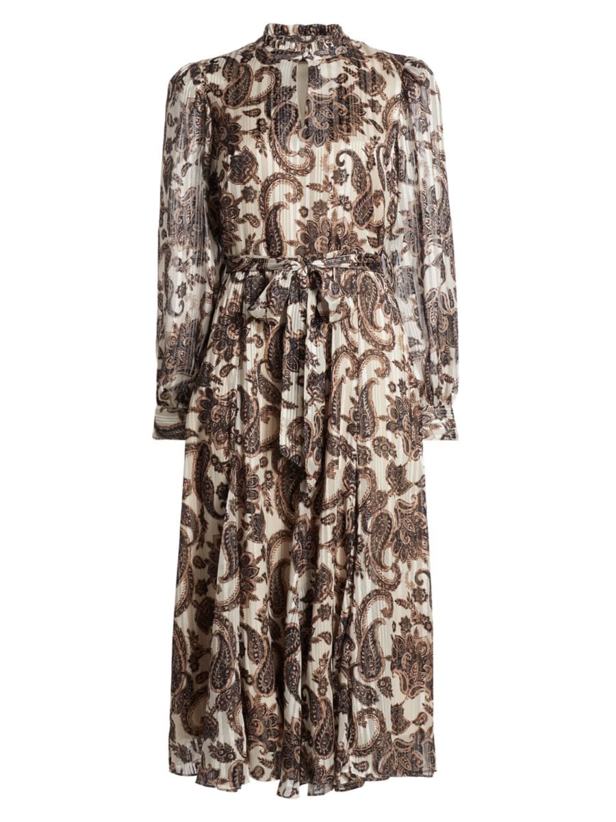 

Платье миди Janice Paisley Fit & Flare Elie Tahari, цвет Brown Multicolor